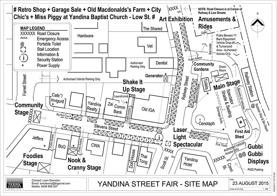 Yandina Street Fair Site Map 2015